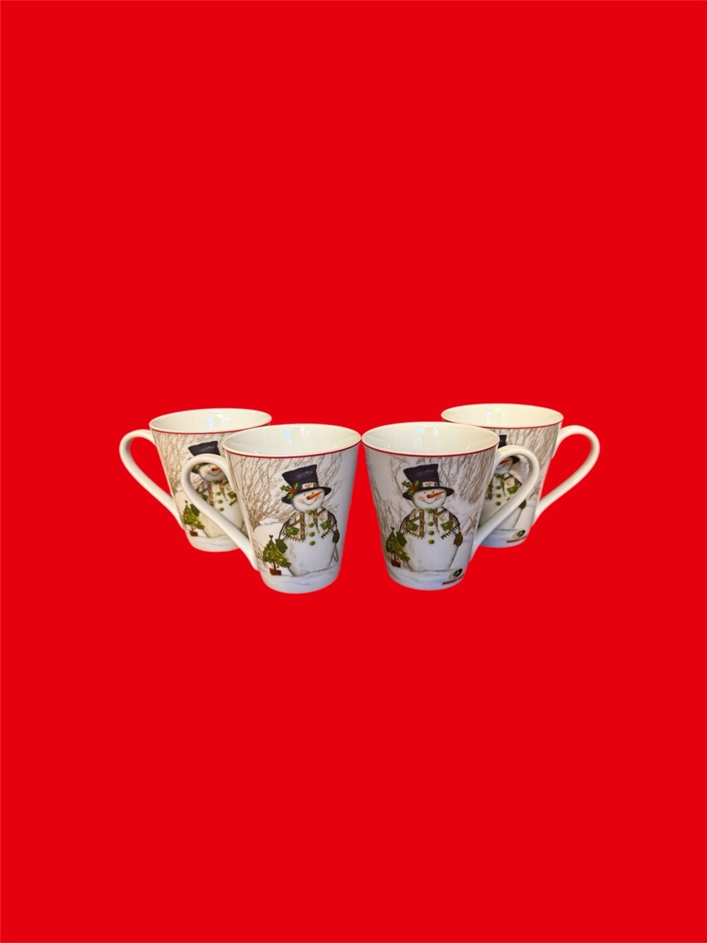 4 PFALTZGRAFF MOSSY OAK Winter Brush Coffee Cups Mugs Christmas Camouflage